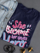 She Became Her Own Hero Shaped T-shirt -SmartPrintsInk Designs