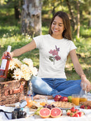 Butterfly On A Rose Shaped T-shirt -SmartPrintsInk Designs