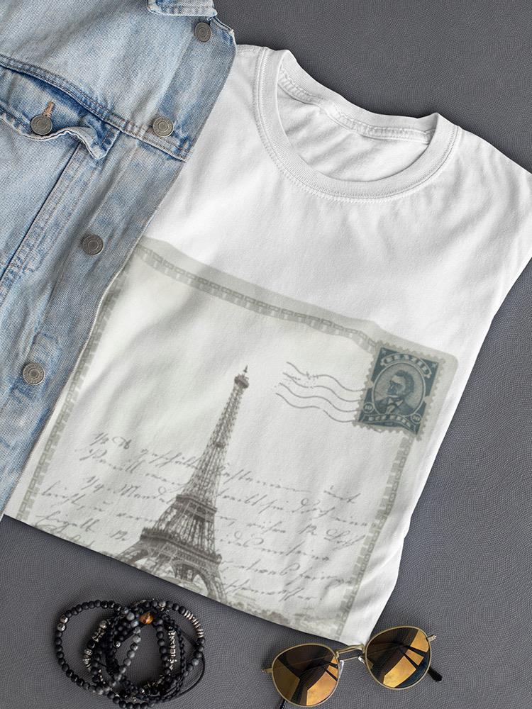 Eiffel Tower Postal Card Shaped T-shirt -SmartPrintsInk Designs