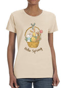 Hello Spring Basket T-shirt -SmartPrintsInk Designs