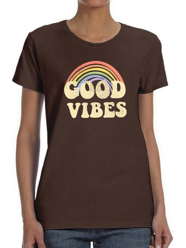Good Vibes Rainbow T-shirt -SmartPrintsInk Designs