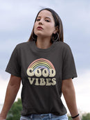 Good Vibes Rainbow T-shirt -SmartPrintsInk Designs