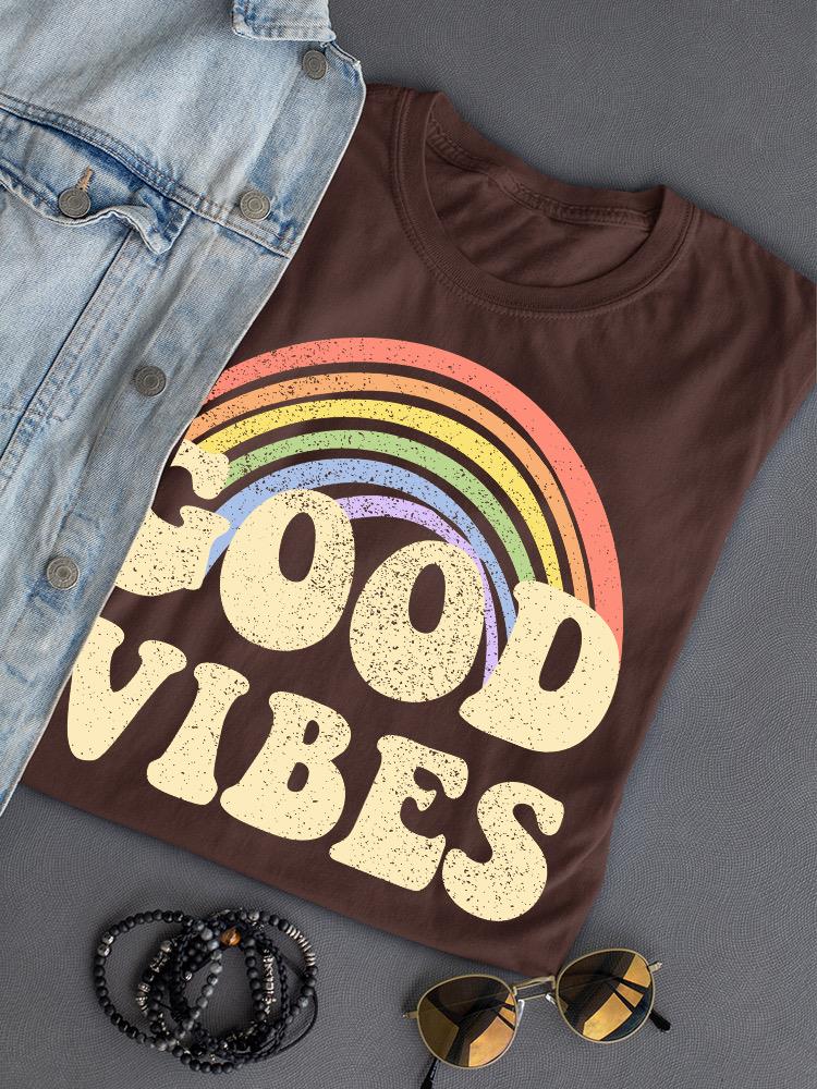 Good Vibes Rainbow T-shirt -SmartPrintsInk Designs