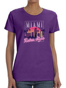 Miami In Retro Style T-shirt -SmartPrintsInk Designs