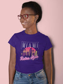 Miami In Retro Style T-shirt -SmartPrintsInk Designs