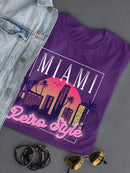 Miami In Retro Style T-shirt -SmartPrintsInk Designs