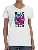 Keep Calm. Oriental Woman Shaped T-shirt -SmartPrintsInk Designs