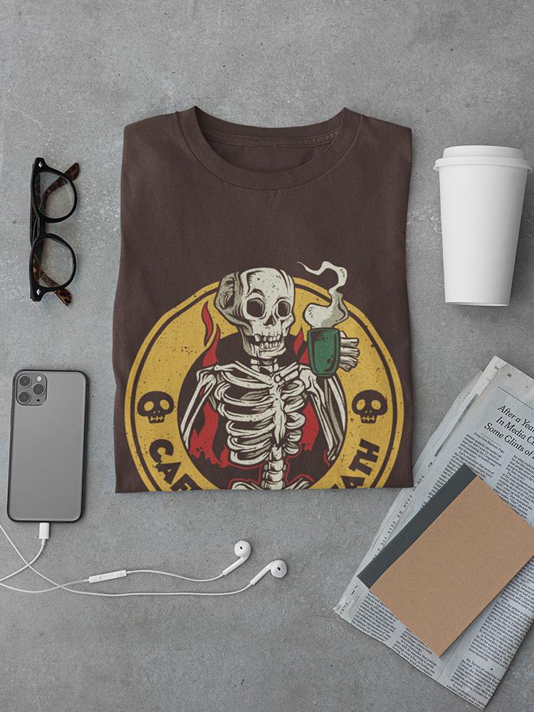 Caffeine Or Death Seal T-shirt -SmartPrintsInk Designs