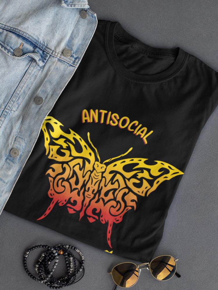 Antisocial Butterfly Tribal Shaped T-shirt -SmartPrintsInk Designs