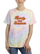 Ready For Summer Orange Text Tie Dye Tee -SmartPrintsInk Designs