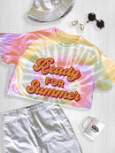 Ready For Summer Orange Text Tie Dye Tee -SmartPrintsInk Designs
