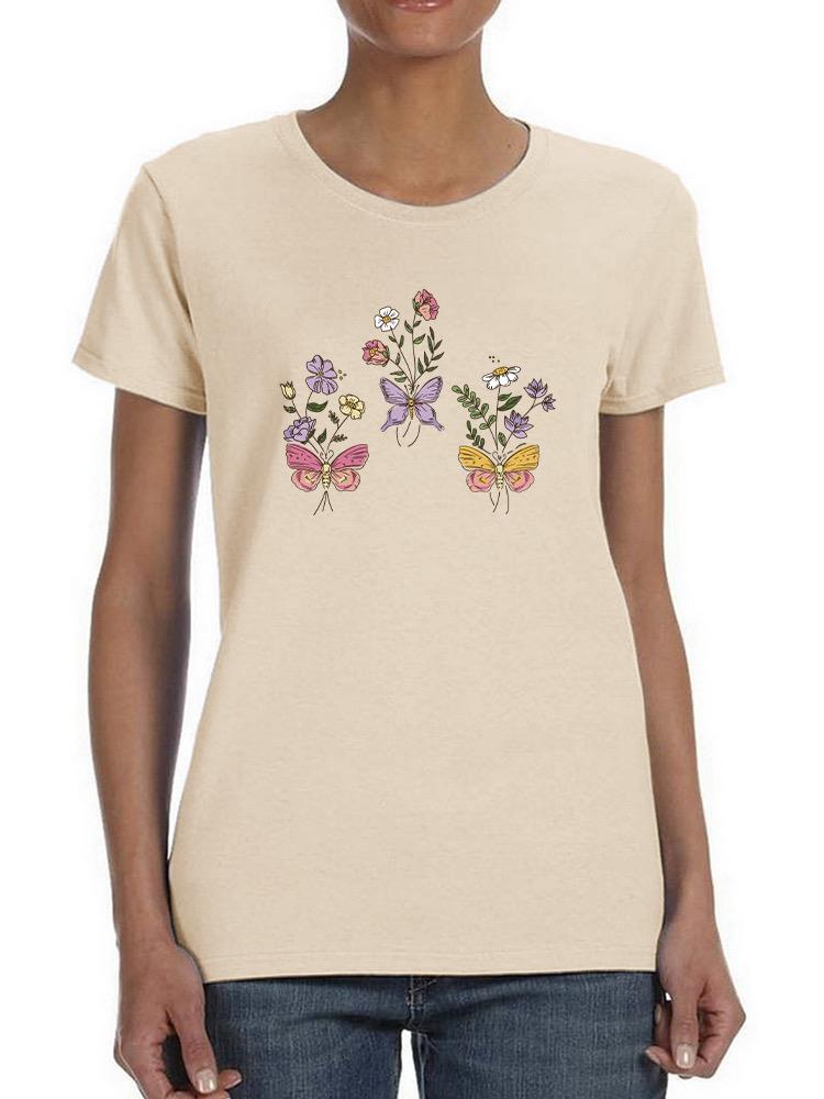 Butterfly Flower Bouquettes T-shirt -SmartPrintsInk Designs
