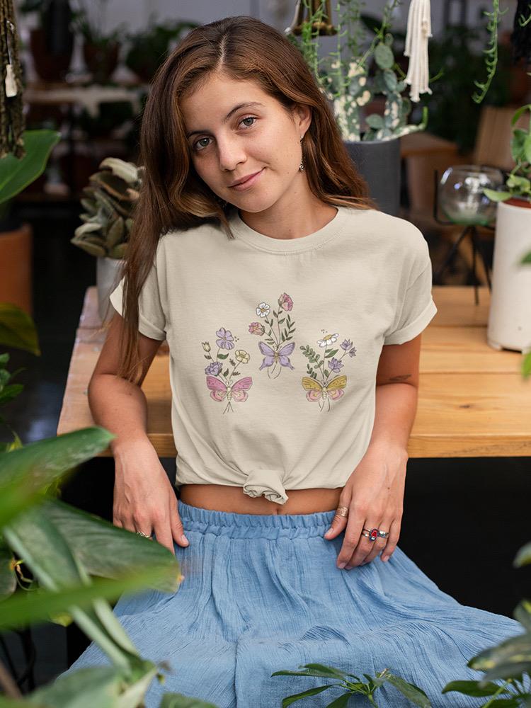 Butterfly Flower Bouquettes T-shirt -SmartPrintsInk Designs