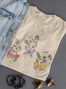 Butterfly Flower Bouquettes T-shirt -SmartPrintsInk Designs