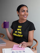 Best Wife In Galaxy Gold Text Shaped T-shirt -SmartPrintsInk Designs