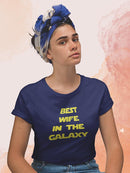 Best Wife In Galaxy Gold Text Shaped T-shirt -SmartPrintsInk Designs