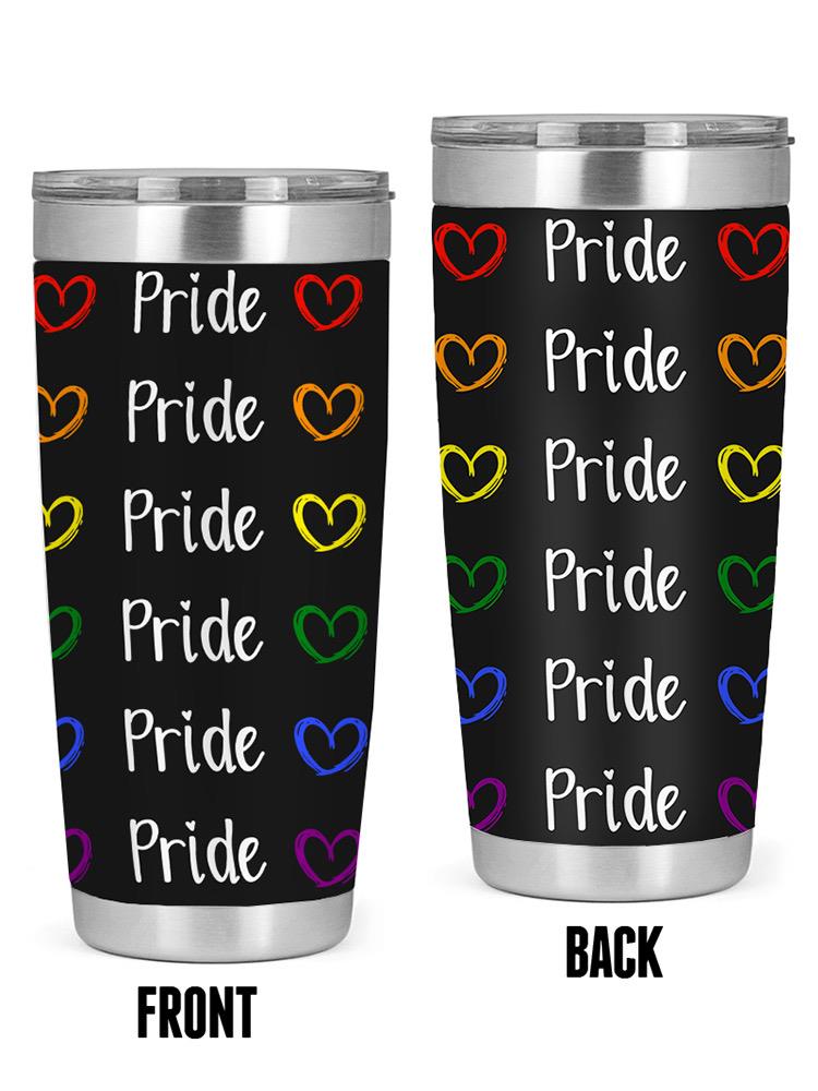 Pride Rainbow Hearts Pattern Tumbler -SmartPrintsInk Designs