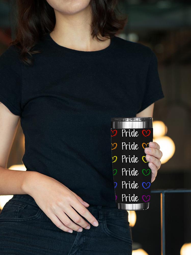 Pride Rainbow Hearts Pattern Tumbler -SmartPrintsInk Designs