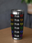 Pride Rainbow Hearts Pattern Tumbler -SmartPrintsInk Designs