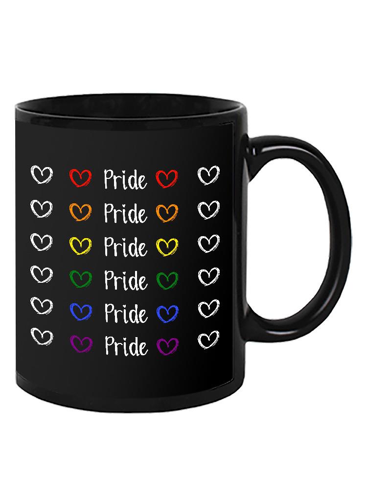 Pride Rainbow Hearts Pattern Mug -SmartPrintsInk Designs