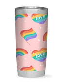 Pride Hearts And Rainbows Patter Tumbler -SmartPrintsInk Designs