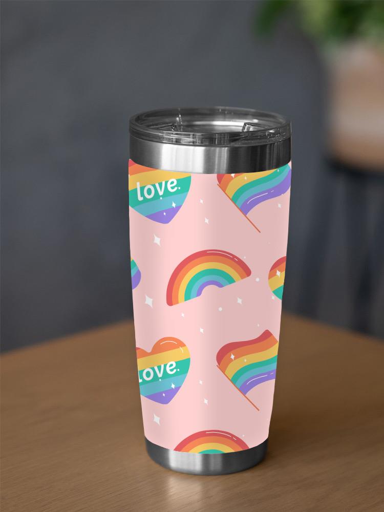 Pride Hearts And Rainbows Patter Tumbler -SmartPrintsInk Designs