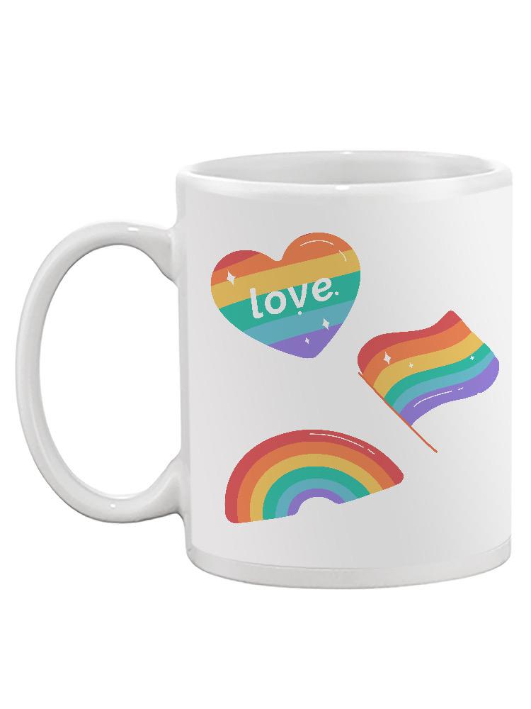 Pride Hearts And Rainbows Patter Mug -SmartPrintsInk Designs