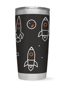 Space Rockets Lineart Pattern Tumbler -SmartPrintsInk Designs