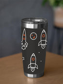 Space Rockets Lineart Pattern Tumbler -SmartPrintsInk Designs