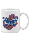 Lovely Butterfly W Flowers Art Mug -SmartPrintsInk Designs