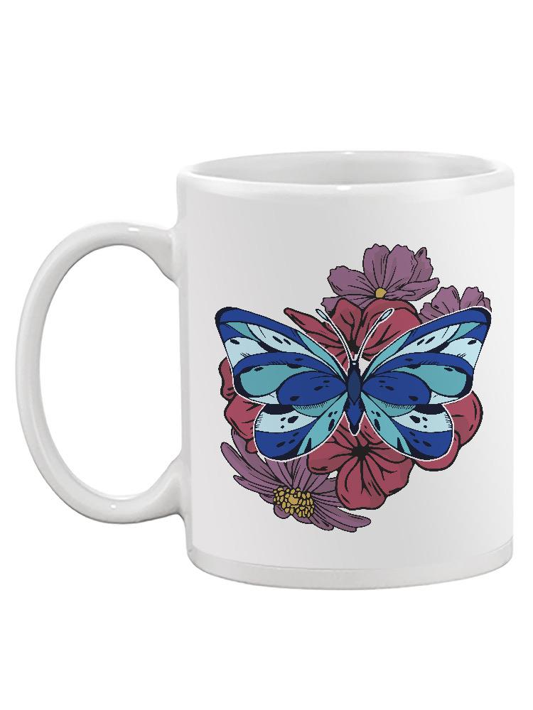 Lovely Butterfly W Flowers Art Mug -SmartPrintsInk Designs