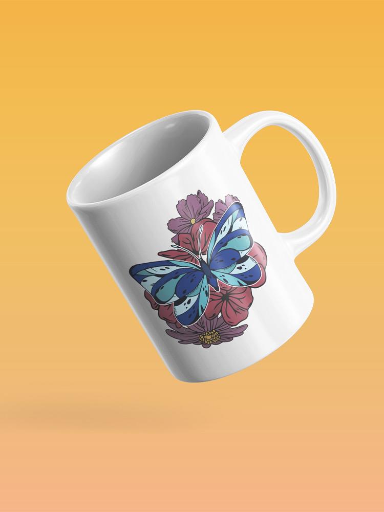 Lovely Butterfly W Flowers Art Mug -SmartPrintsInk Designs