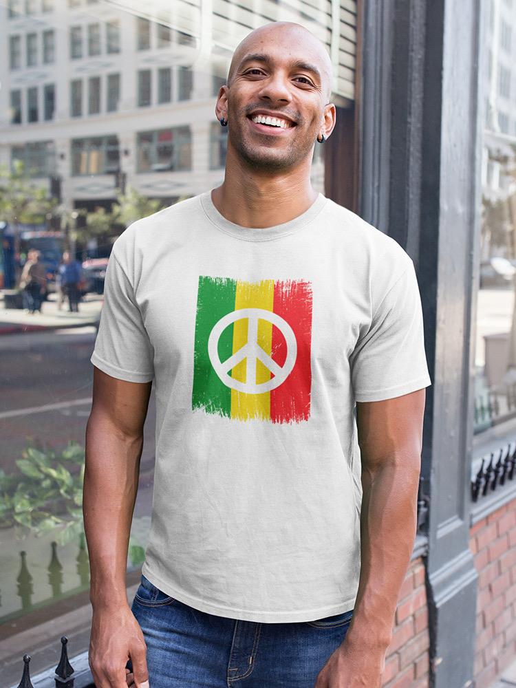 Rasta Flag Peace Sign T-shirt -SmartPrintsInk Designs