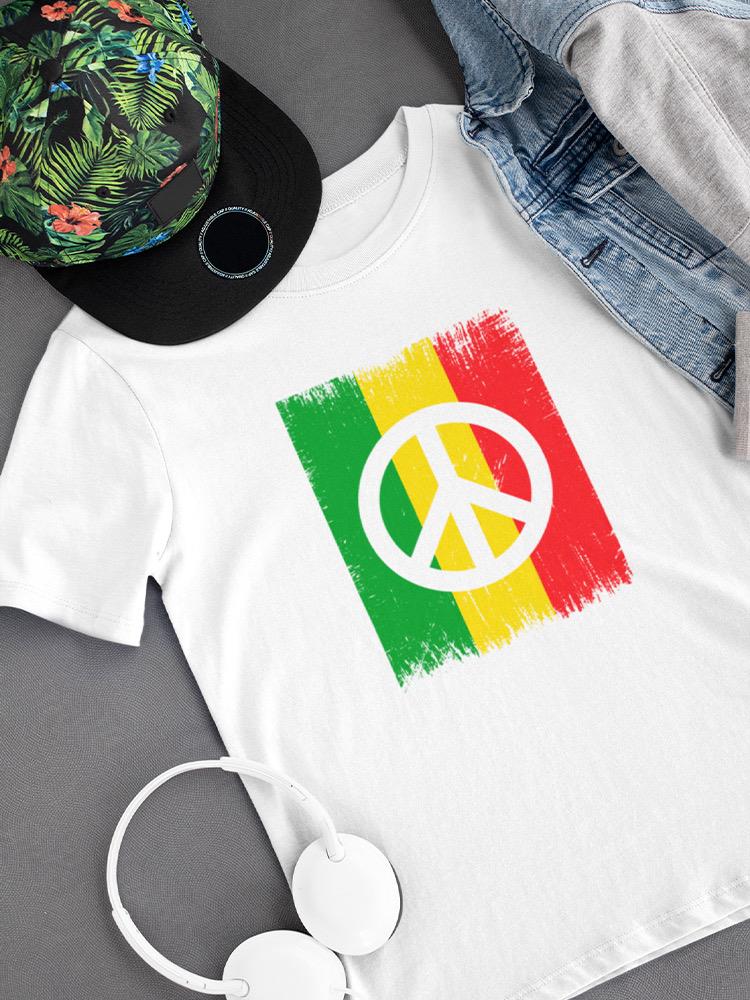 Rasta Flag Peace Sign T-shirt -SmartPrintsInk Designs