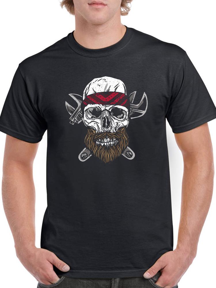 Skull Of A Bearded Mechanic T-shirt -SmartPrintsInk Designs