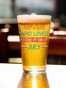 Girl Loves 4Th Of July Pint Glass -SmartPrintsInk Designs