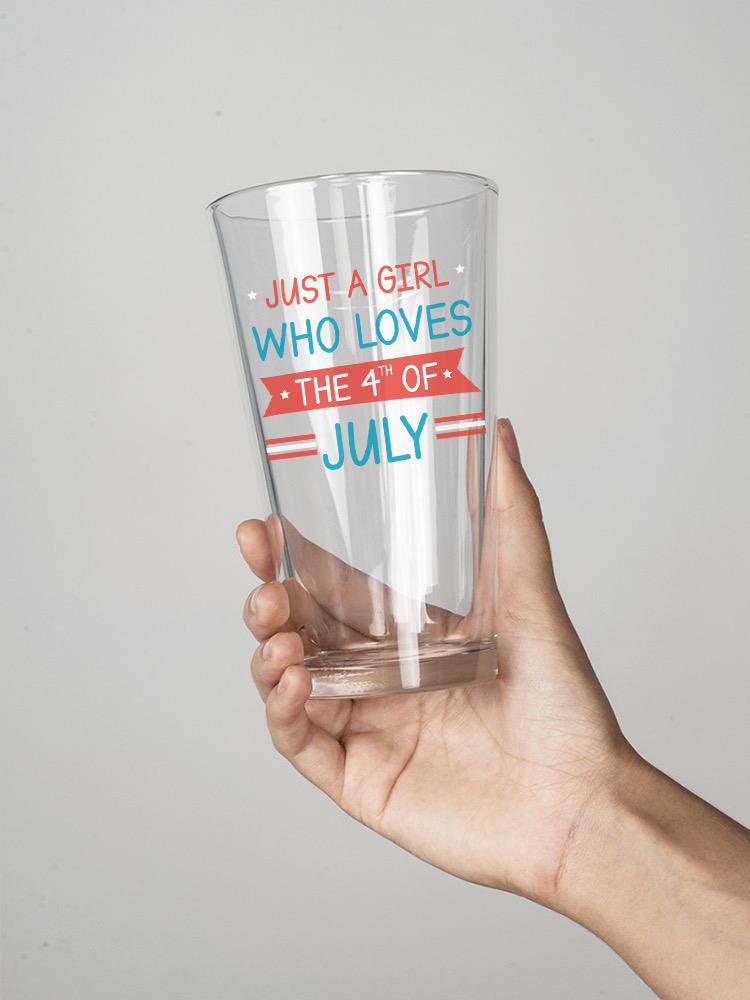 Girl Loves 4Th Of July Pint Glass -SmartPrintsInk Designs