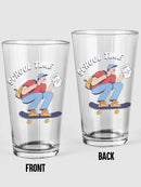 School Time Skater Pint Glass -SmartPrintsInk Designs