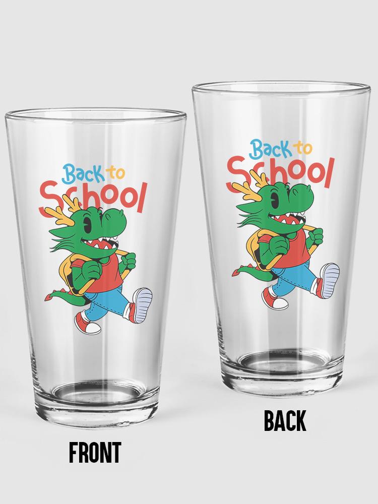 Back To School Dinosaur Pint Glass -SmartPrintsInk Designs