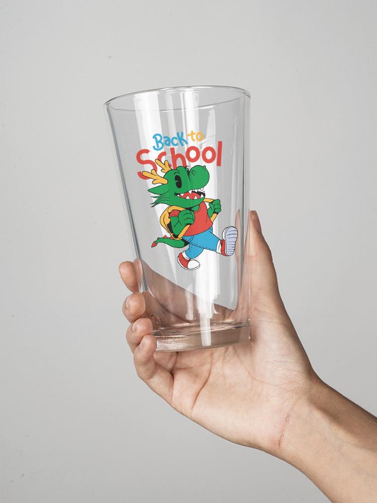 Back To School Dinosaur Pint Glass -SmartPrintsInk Designs