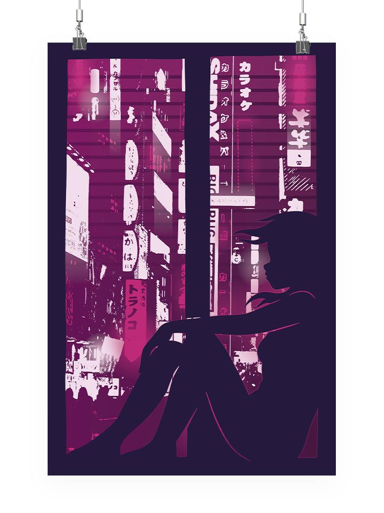Neon City In The Night Wall Art -SmartPrintsInk Designs