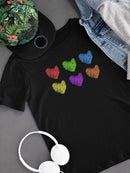 Colorful Hearts T-shirt -SmartPrintsInk Designs