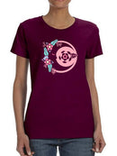 Flowers And Moon T-shirt -SmartPrintsInk Designs
