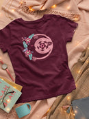 Flowers And Moon T-shirt -SmartPrintsInk Designs