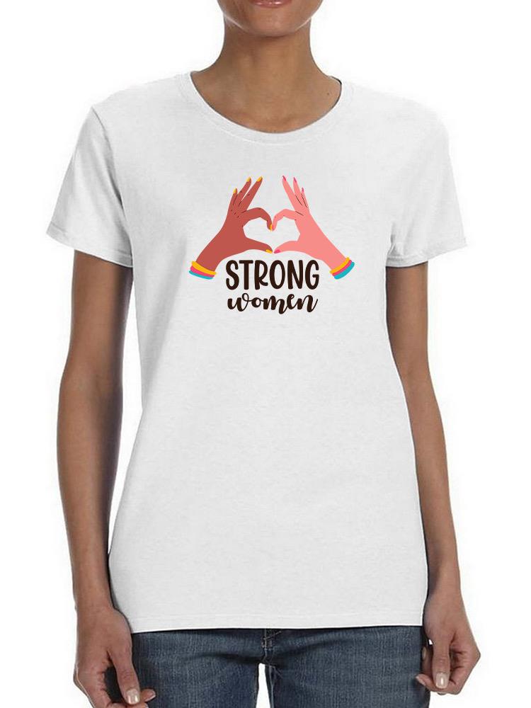 Strong Women Hand Heart Shaped T-shirt -SmartPrintsInk Designs