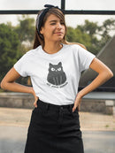Go Away Human. Cat Shaped T-shirt -SmartPrintsInk Designs