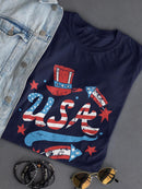 Usa Fireworks Shaped T-shirt -SmartPrintsInk Designs
