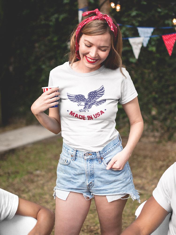 Eagle Made In Usa Shaped T-shirt -SmartPrintsInk Designs