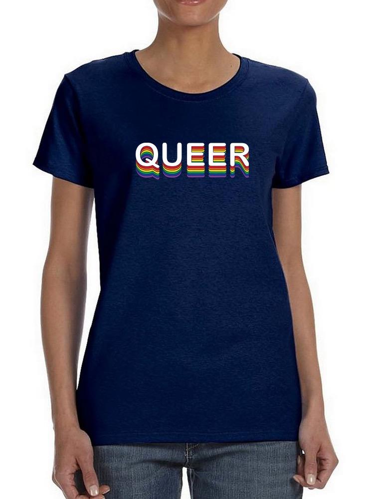 Queer Text Shaped T-shirt -SmartPrintsInk Designs