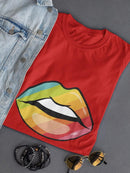 Rainbow Lips Lgbt Shaped T-shirt -SmartPrintsInk Designs
